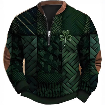 Four-Leaf Clover Patchwork 1/4 Zip Pullover