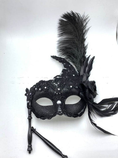 Venetian Feather Half Face Mask - Shop Jobie