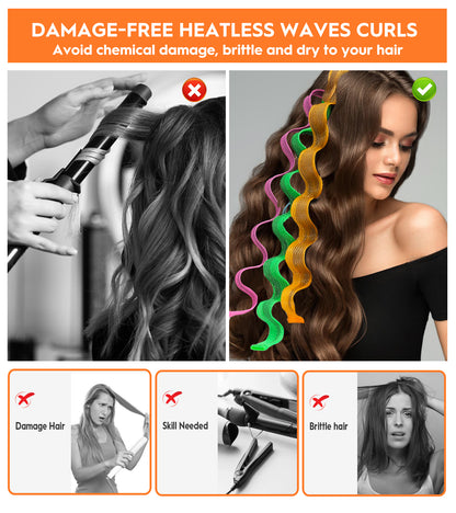 30pc Heatless Wave Curlers Kit