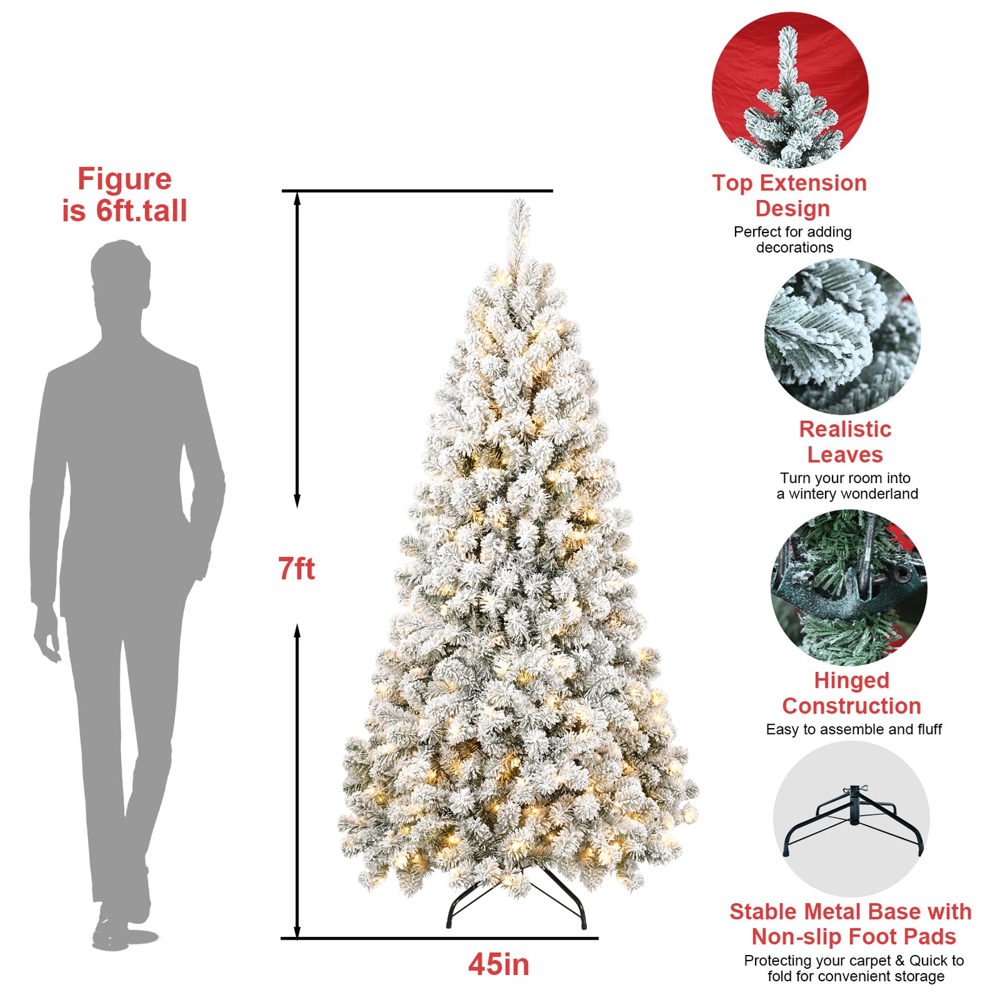 6FT Memory Wire Christmas tree (With Light)