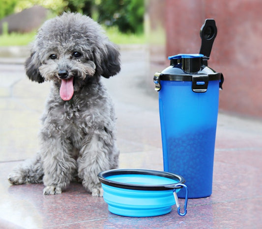 2 In 1 Pet's Hydration and Feeding Travel Bottle & Bowl