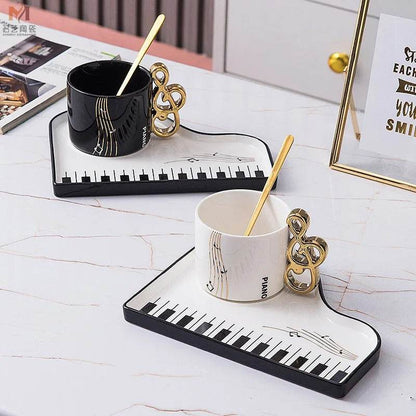 Music Lovers Piano Key Cup and Saucer Set - Shop Jobie