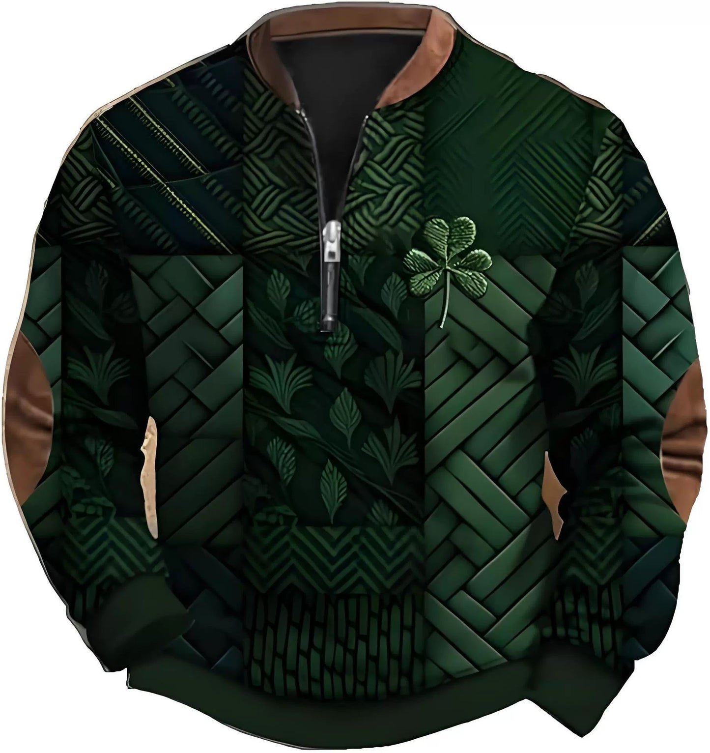 Four-Leaf Clover Patchwork 1/4 Zip Pullover