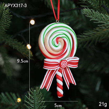Red, White & Green Soft Ceramic Candy Ornaments Min - 2