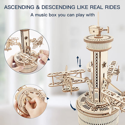 3D Wooden Puzzle DIY Kits - 255pc Airplane Control Tower