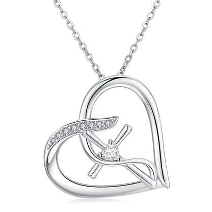 925 Silver Heart Cross Necklace