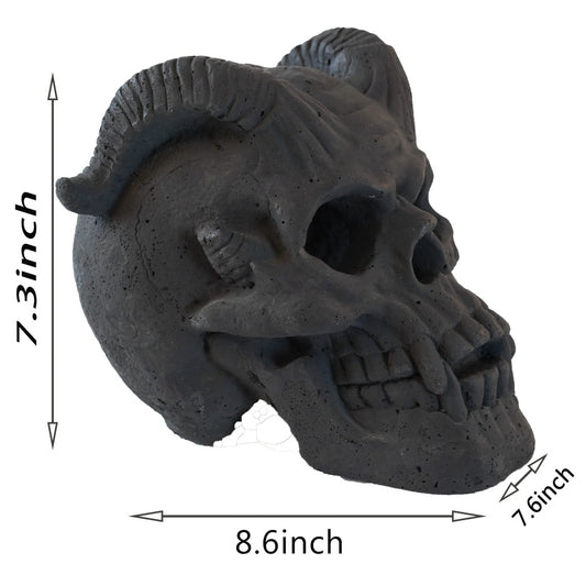 Fireproof Horned Skull Gas Log