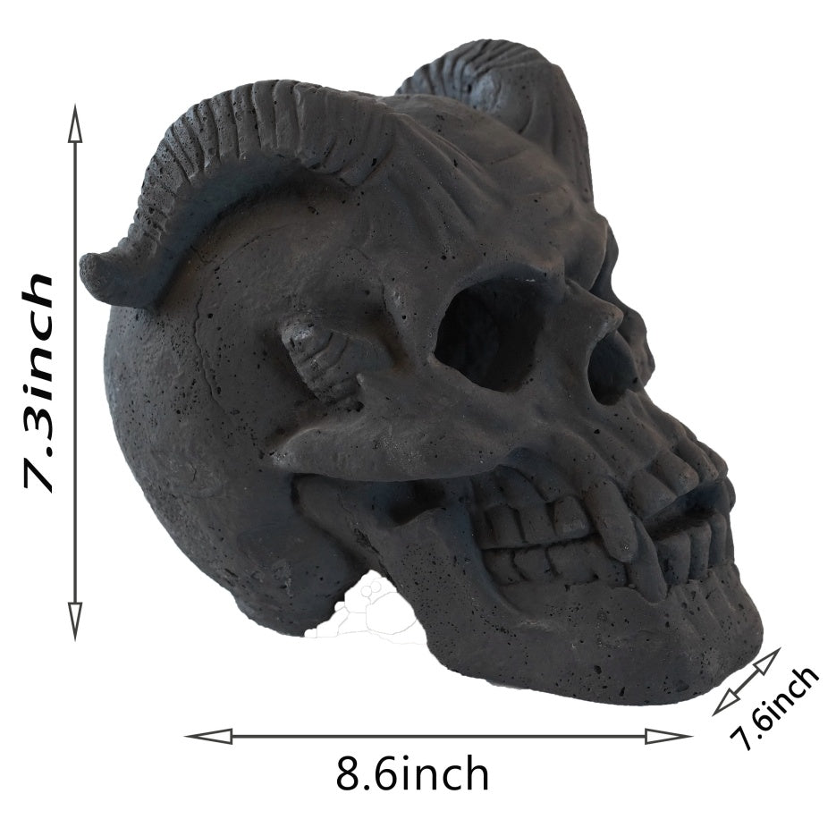 Fireproof Horned Skull Gas Log
