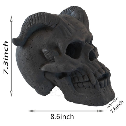 Fireproof Horned Skull Gas Log