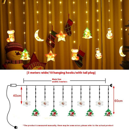 Painted Christmas Curtain Lights!