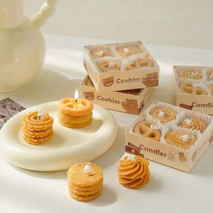 4pc Cookie Shape Scented Candle Set
