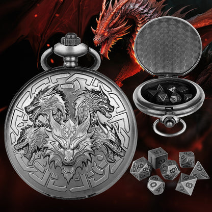 Pocket Watch Shaped Tabletop DND Game Dice Set