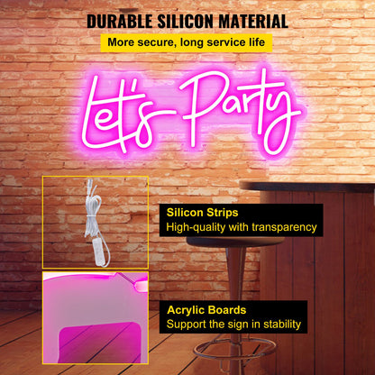 LED Neon “Let’s Party” Sign