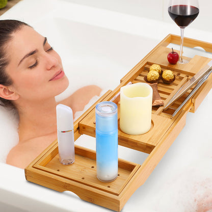 Bamboo Bathtub Spa Caddy Tray For ME TIME!