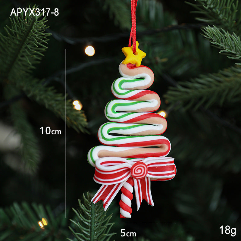 Red, White & Green Soft Ceramic Candy Ornaments Min - 2