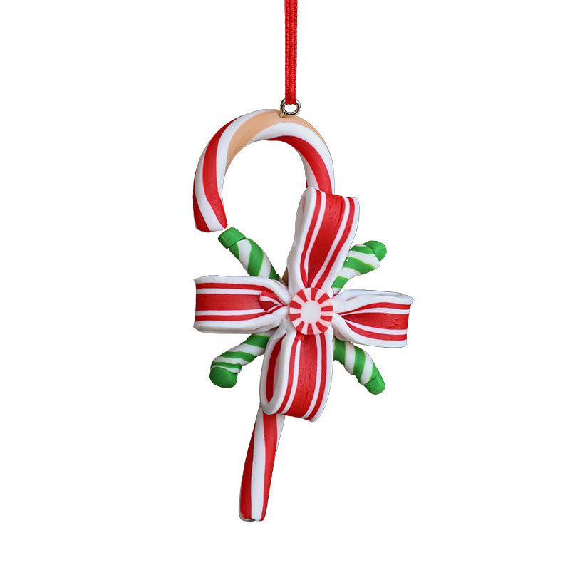 Red, White & Green Soft Ceramic Candy Ornaments Min - 2