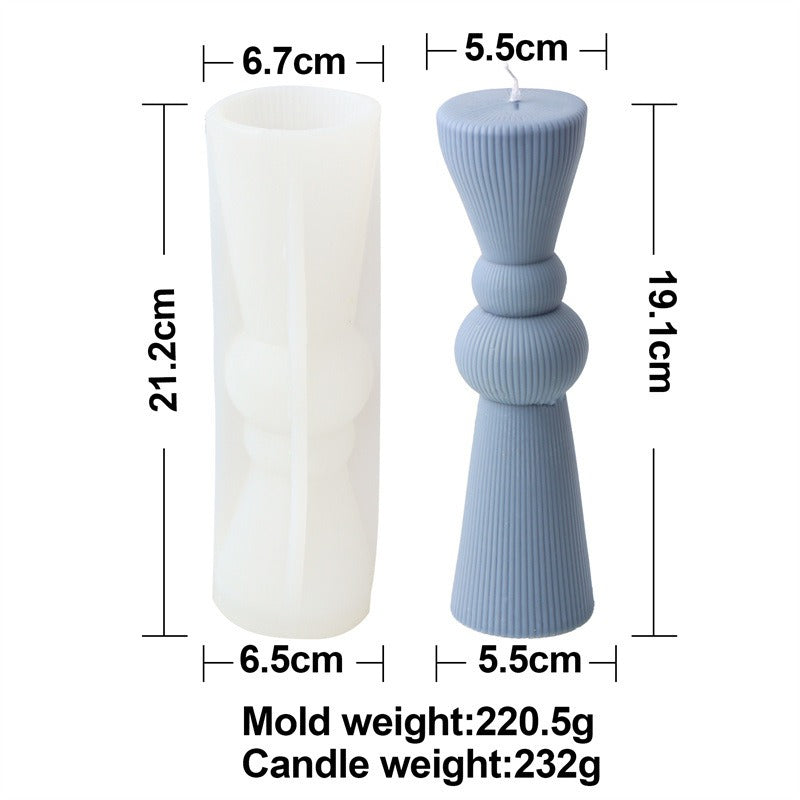 Silicone Striped Column Candle Mold