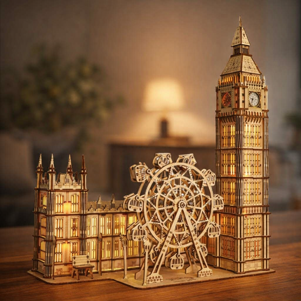 3D Wooden Puzzle - DIY Big Ben Clock