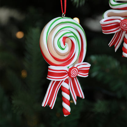 Red, White & Green Soft Ceramic Candy Ornaments Min - 2