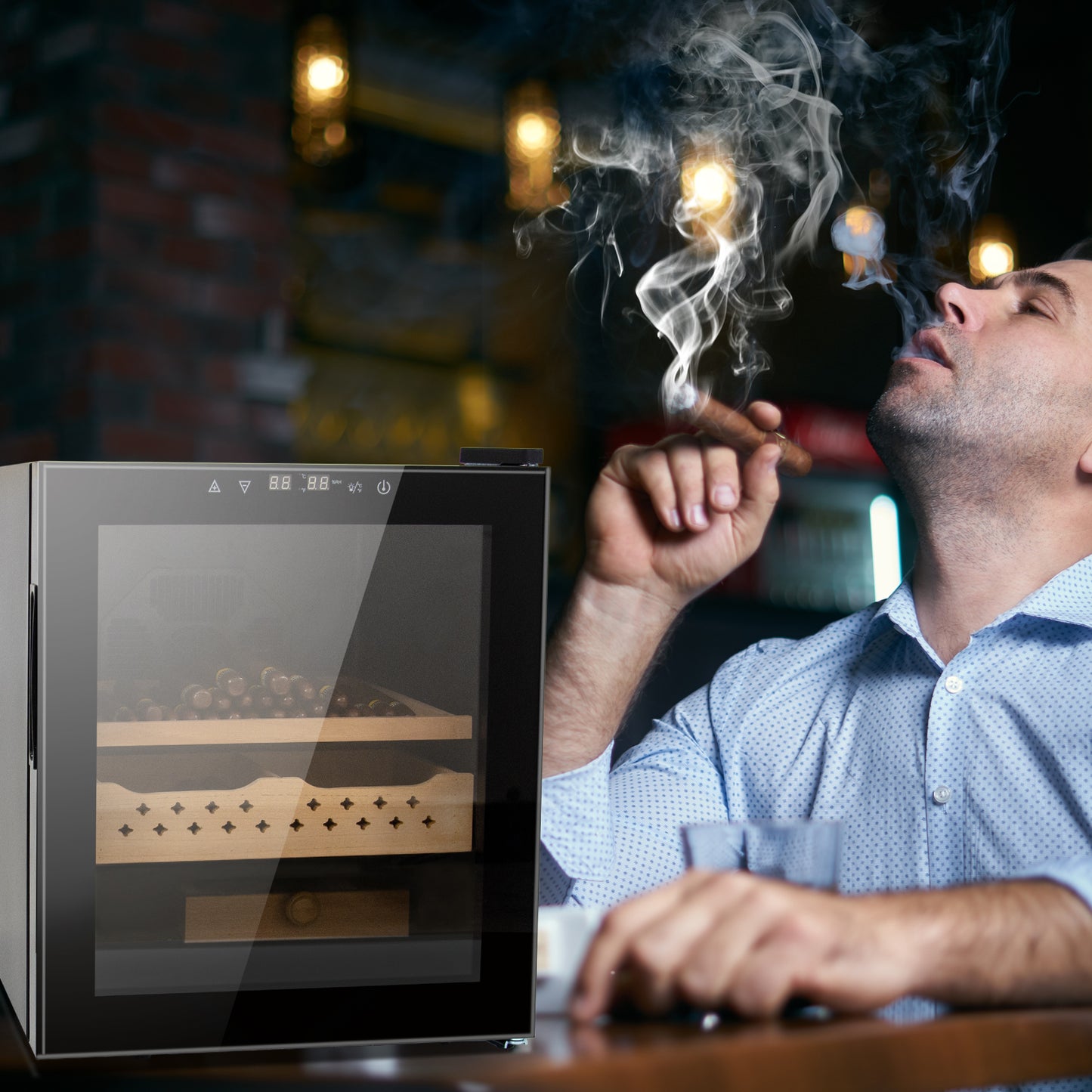 50L Cigar Humidor with 3-IN-1 Control