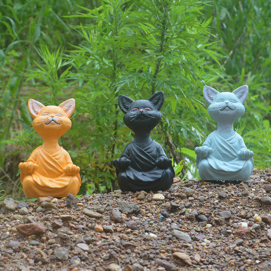 Cat Meditation Statue