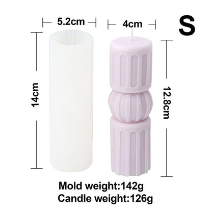 Silicone Striped Column Candle Mold