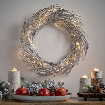 24" PAPER WREATH WITH LED LIGHTS