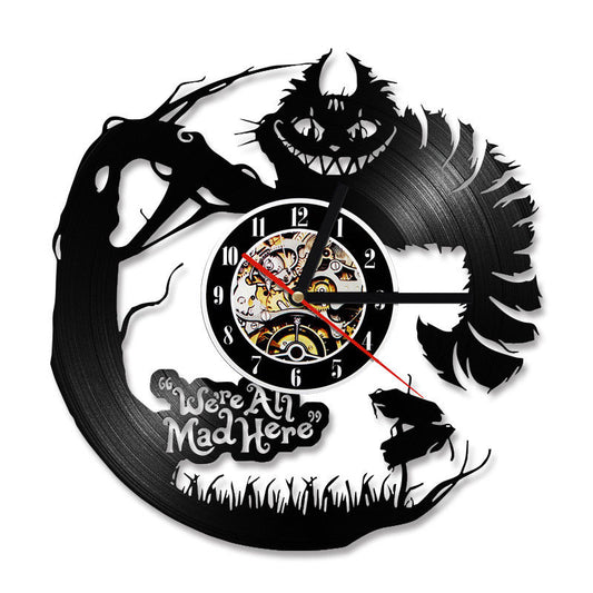 I'm Late! I'm Late! Vinyl Record Wall Clock