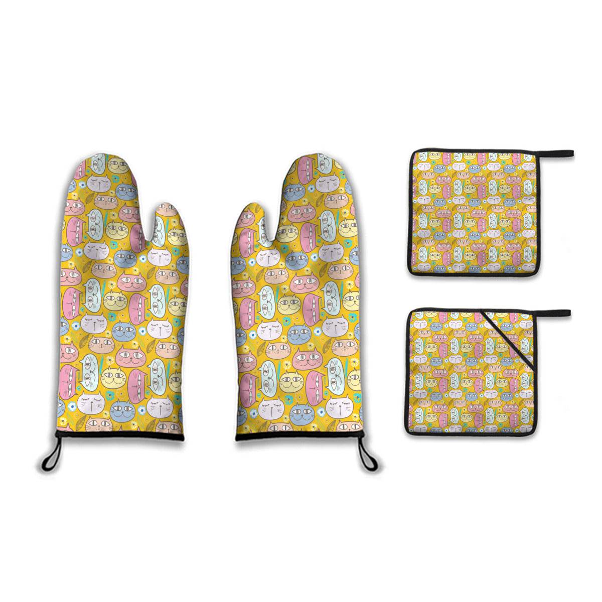 4 Piece Cat Design Potholder Set - Shop Jobie