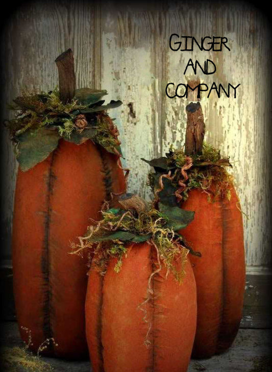 Tall Slim Folk Style Pumpkin Trio EPATTERN c F005