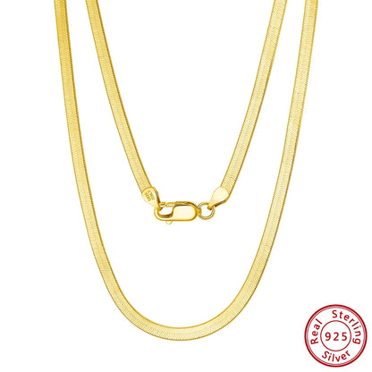 Genuine Solid 925S Italian 4.5mm Herringbone Chain Necklace