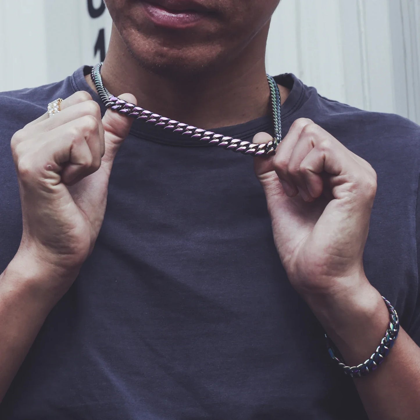 Miami Cuban Link Chain - Rainbow Tone