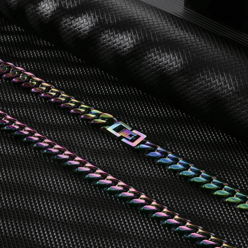 Miami Cuban Link Chain - Rainbow Tone