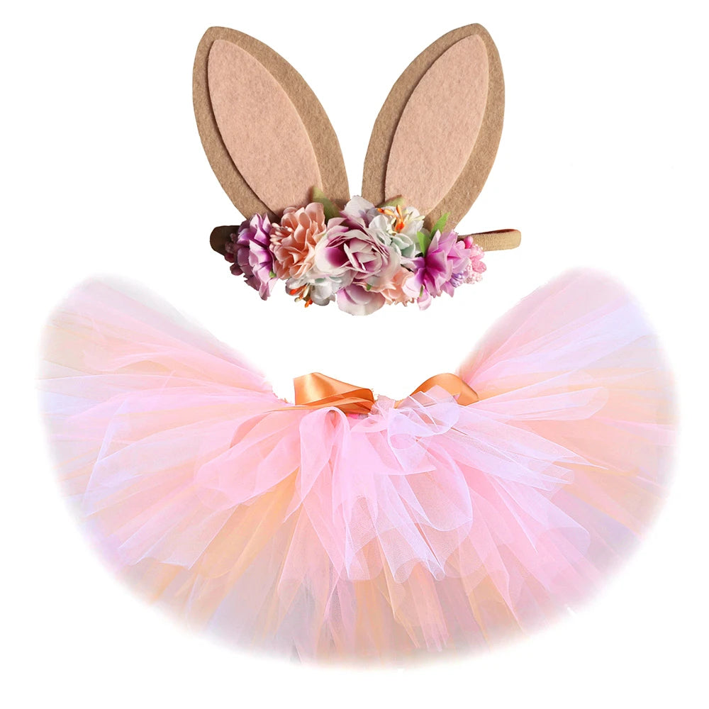 Bunny Tutu Skirt & Headband for Kids