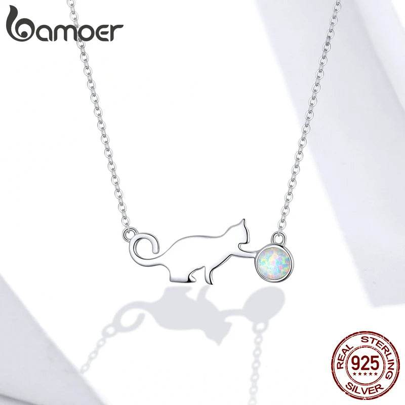 925 Sterling Silver Cat Playing Ball - Shop Jobie