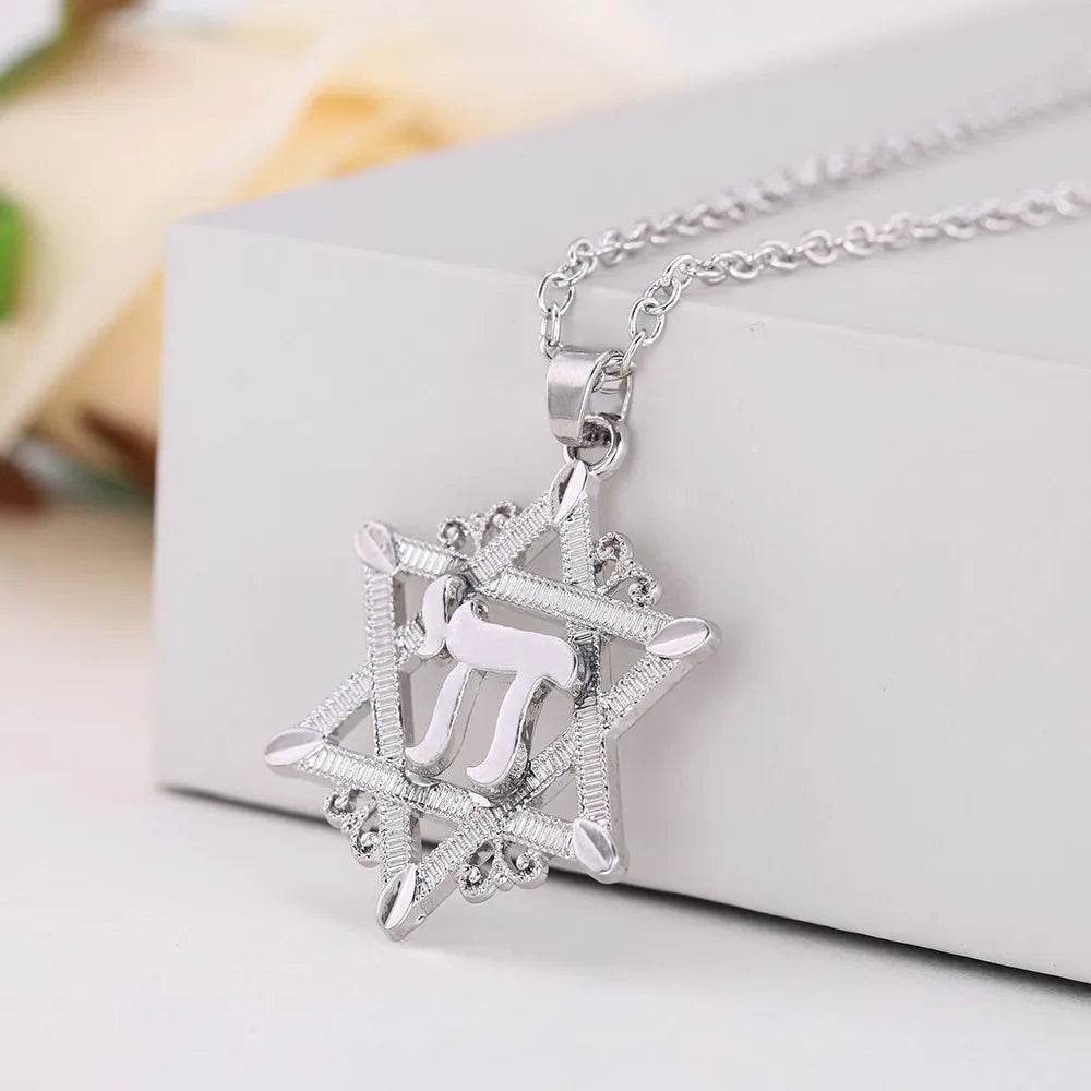 Chai Pendant Necklace Star of David - Shop Jobie