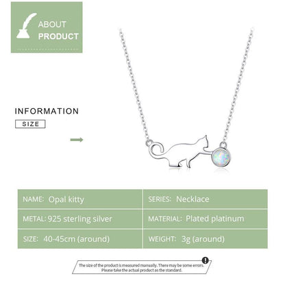 925 Sterling Silver Cat Playing Ball - Shop Jobie