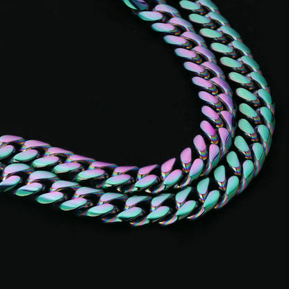 Miami Cuban Link Chain - Rainbow Tone