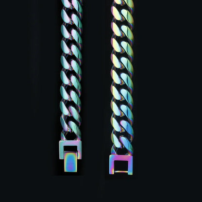 Miami Cuban Link Chain - Rainbow Tone