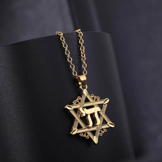 Chai Pendant Necklace Star of David - Shop Jobie