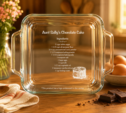 Glass 8x8 Cake Pan - Customizable