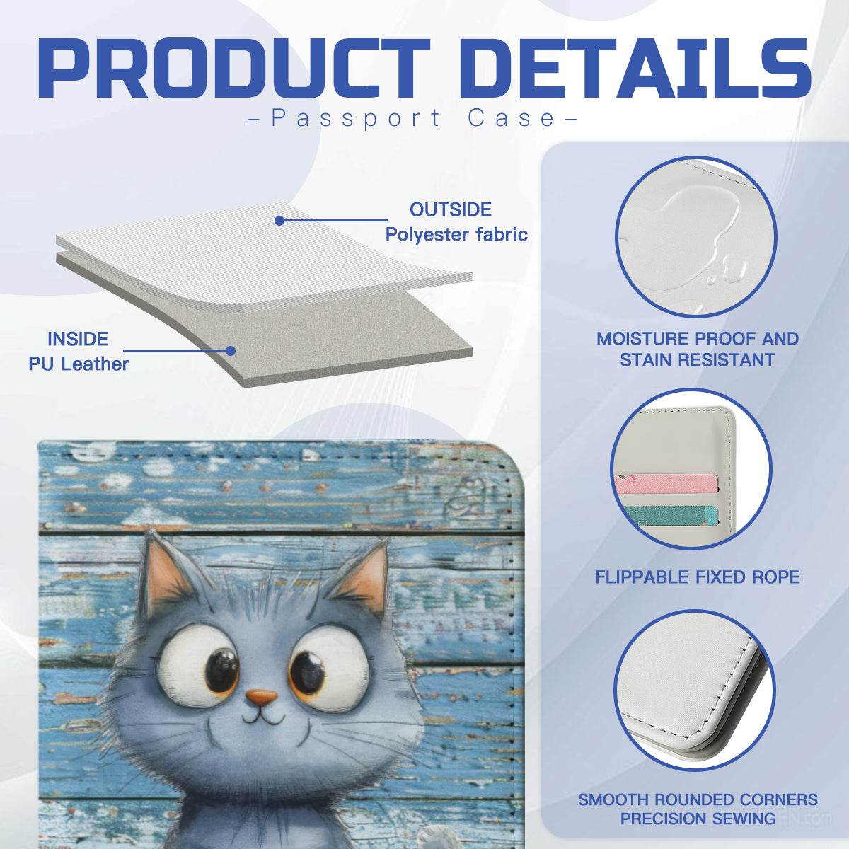 Passport Covers - Playful Big-Eyed Cat - Shop Jobie