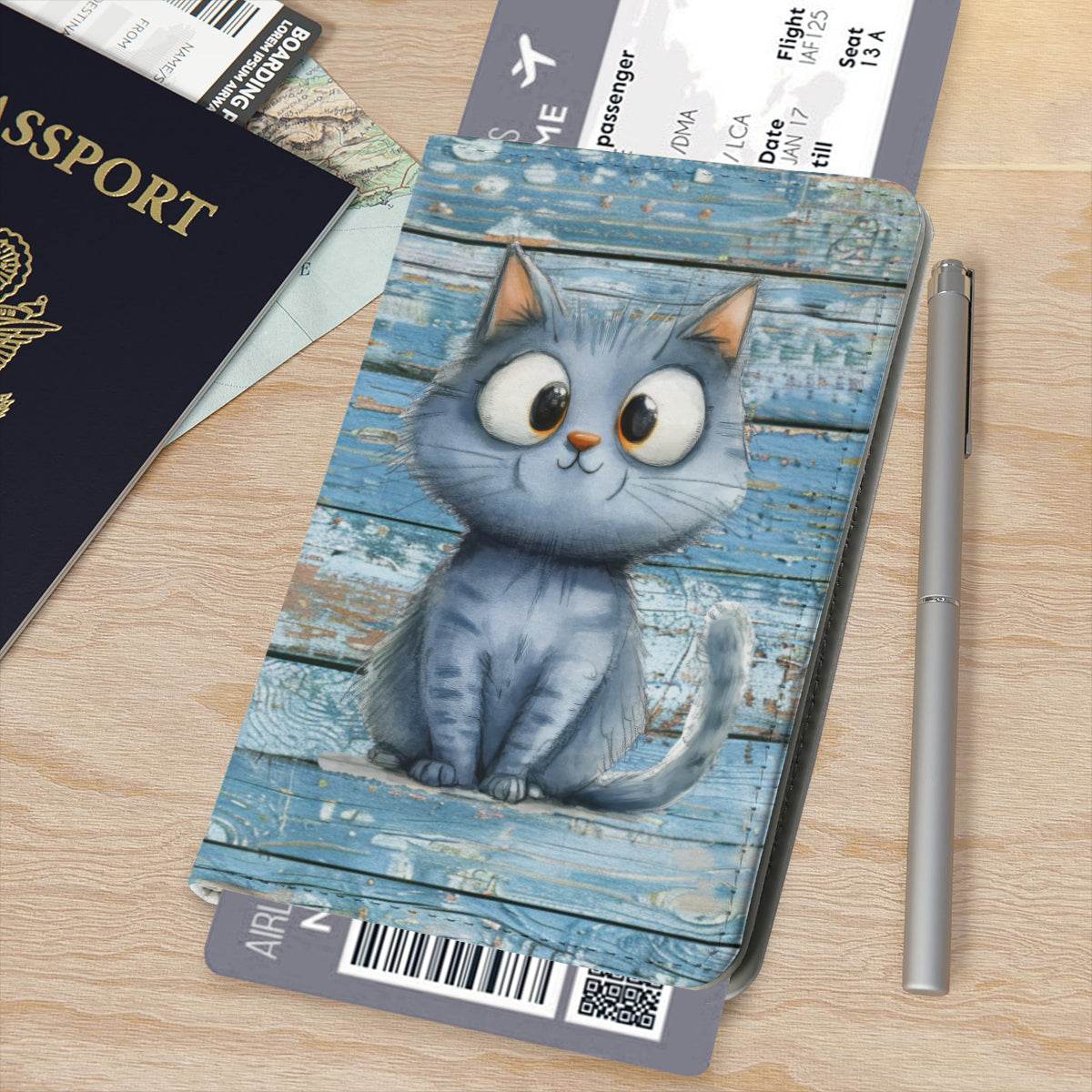 Passport Covers - Playful Big-Eyed Cat - Shop Jobie