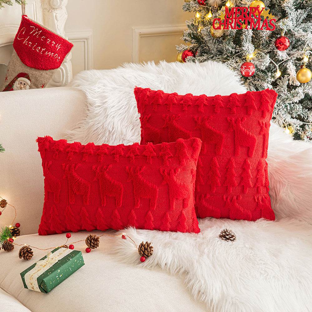 Winter Plush Pillow Covers - Snowflakes & Trees - Shop Jobie
