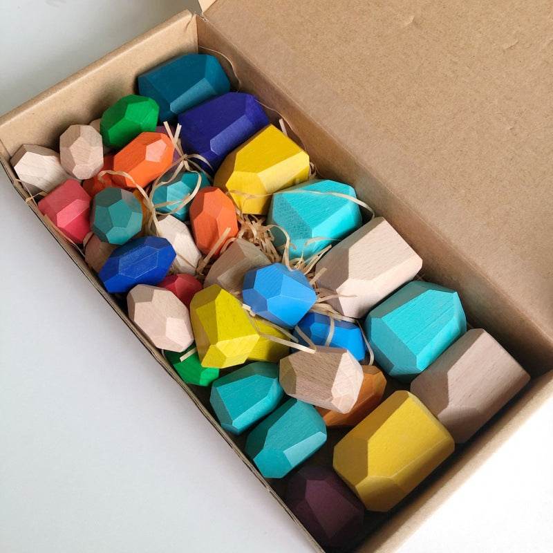 Montessori Principled Stacked Stone Wooden Blocks - Shop Jobie