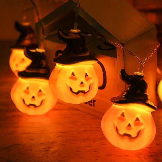 Halloween Witches Hat Pumpkin LED String Lights - Shop Jobie