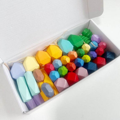 Montessori Principled Stacked Stone Wooden Blocks - Shop Jobie