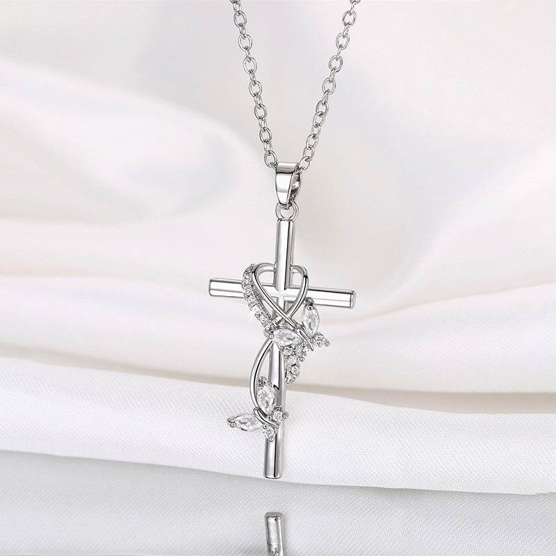 Butterfly Cross Necklace - Shop Jobie