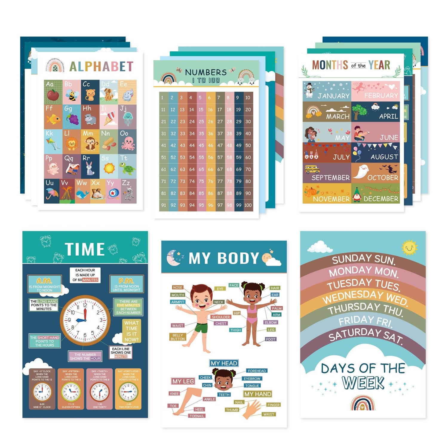 Early Education - Bohemian Style 16 Sheet Poster Sets - Shop Jobie