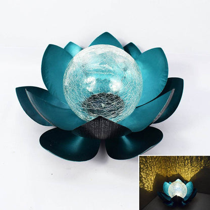 Solar Iron Cracked Lotus Lawn Light - Shop Jobie